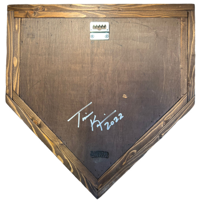 Ryne Sandberg Hall of Fame Vintage Distressed Wood 20 Inch Heritage Home Plate - Blue Frame Ryne Sandberg Hall of Fame Vintage Distressed Wood 20 Inch Heritage Home Plate - Blue Frame