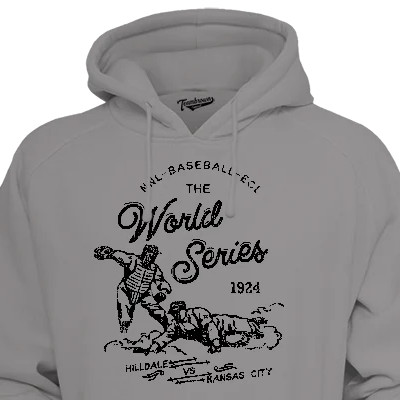 Unisex Teambrown 1924 World Series Hilldale Athletic Club vs. Kansas City Monarchs Premium Grey Hooded Sweatshirt