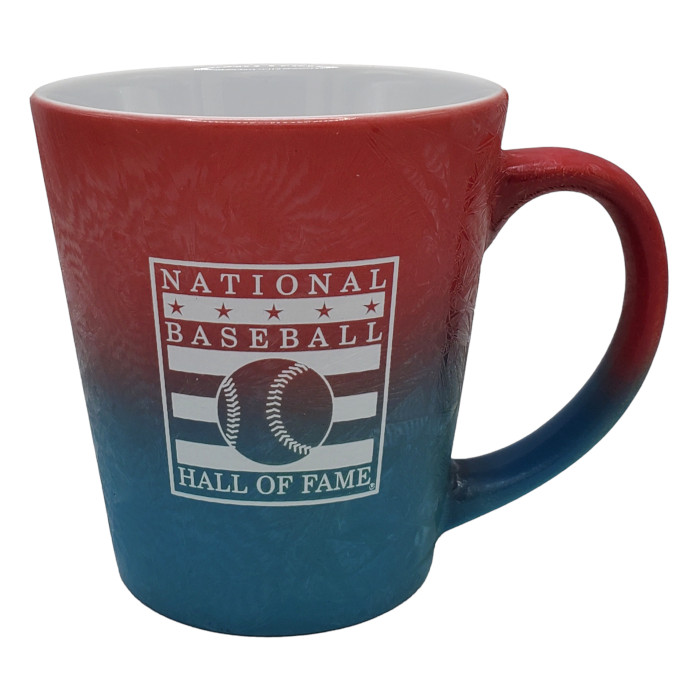 Baseball Hall of Fame 12 oz Blue and Red Frosted Mug Baseball Hall of Fame 12 oz Blue and Red Frosted Mug