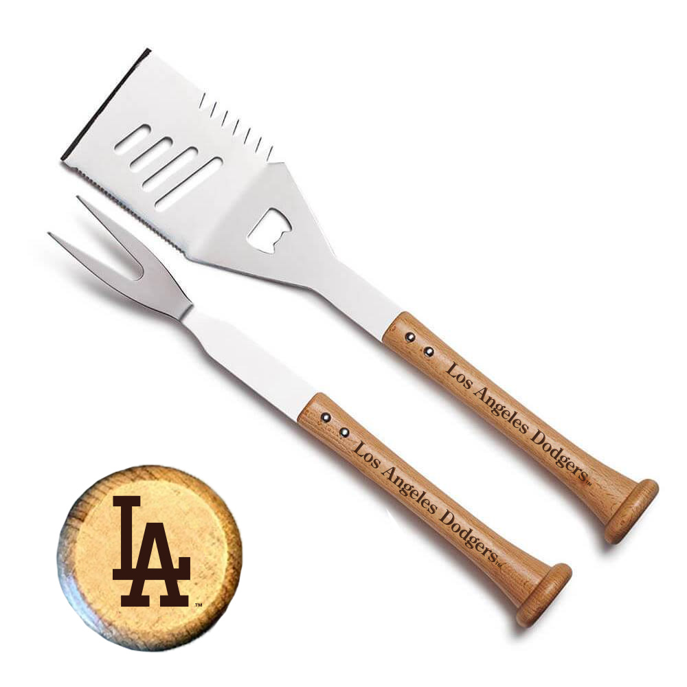 Los Angeles Dodgers Baseball BBQ 'Turn Two' Grilling Utensil Set Los Angeles Dodgers Baseball BBQ 'Turn Two' Grilling Utensil Set
