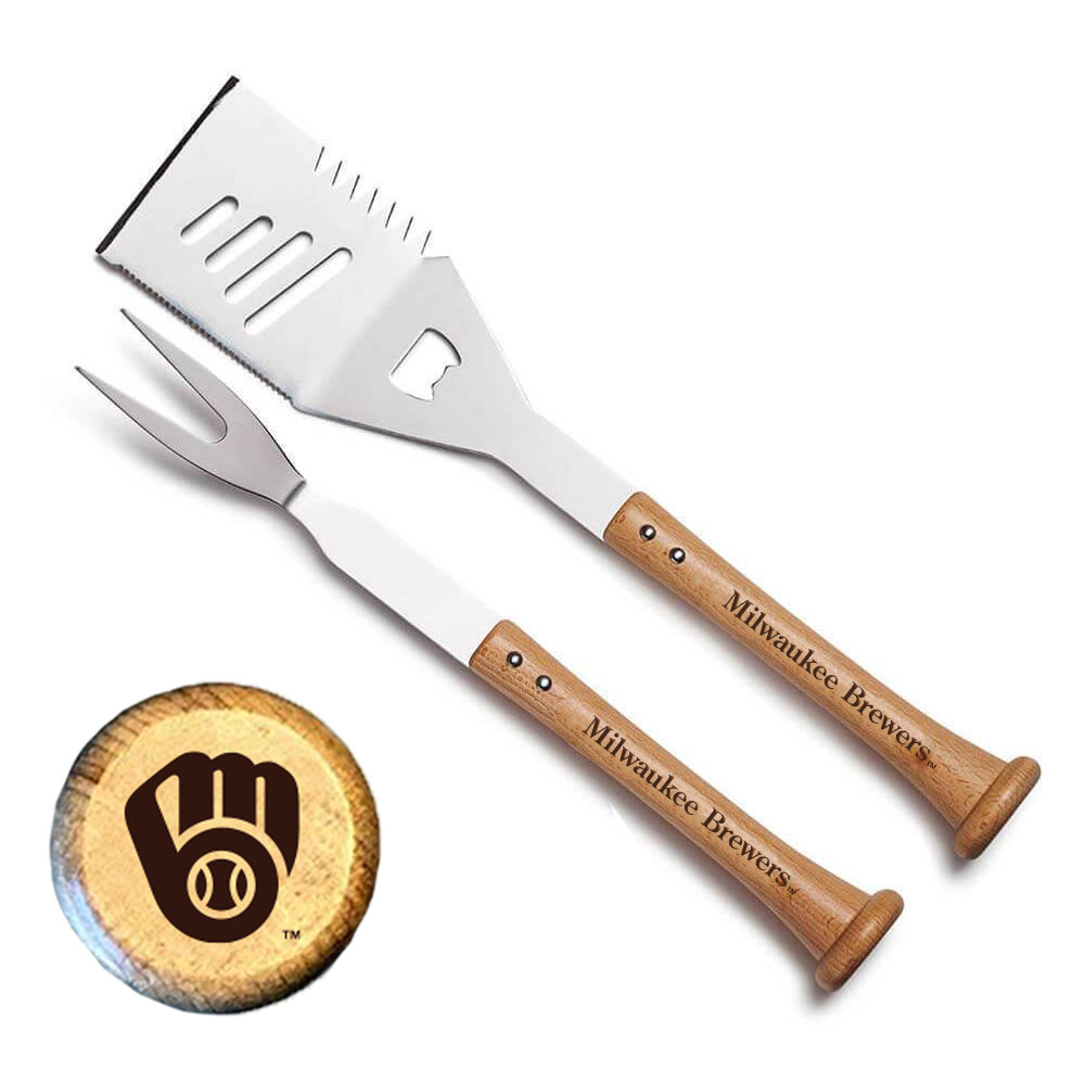 Milwaukee Brewers Baseball BBQ 'Turn Two' Grilling Utensil Set