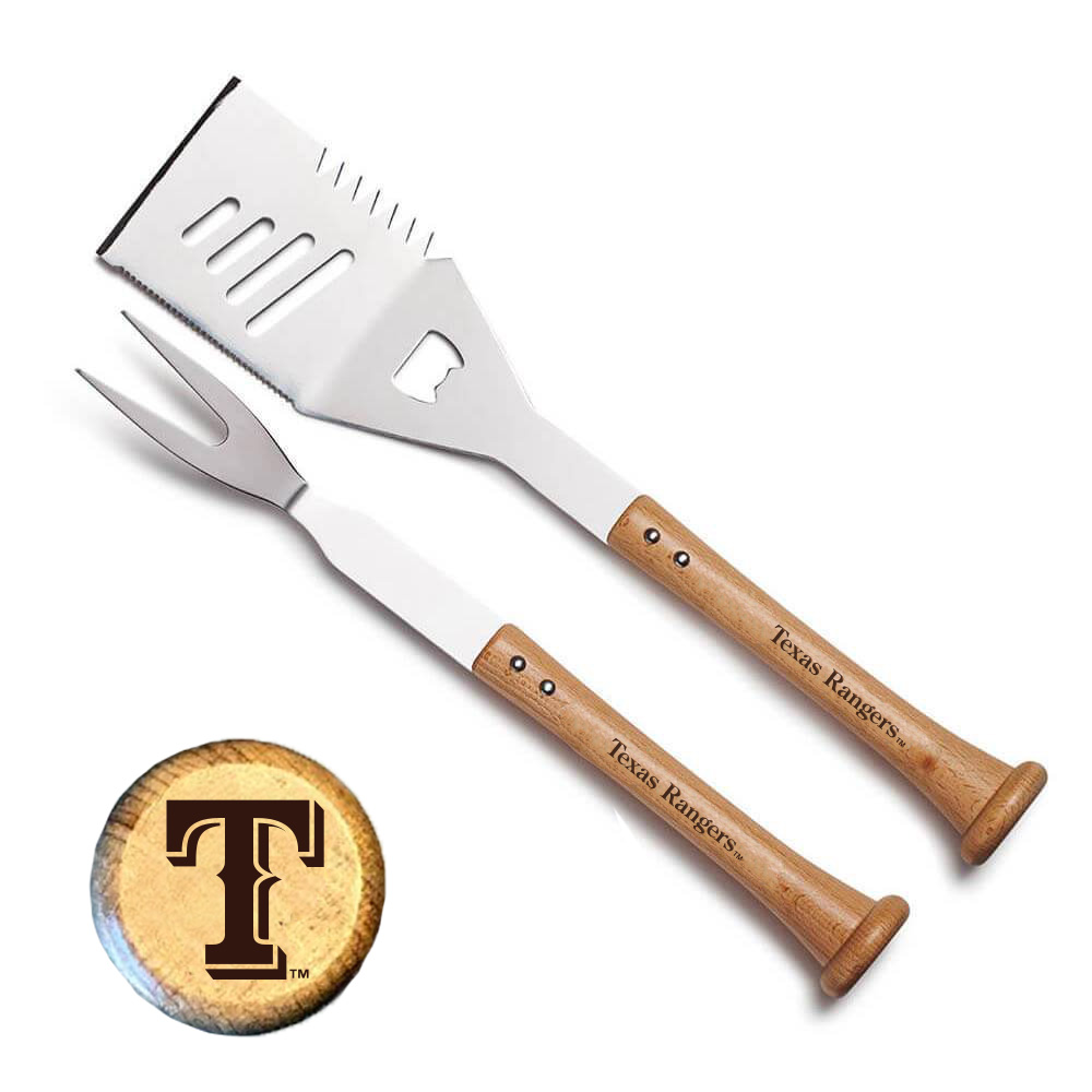 Texas Rangers Baseball BBQ 'Turn Two' Grilling Utensil Set
