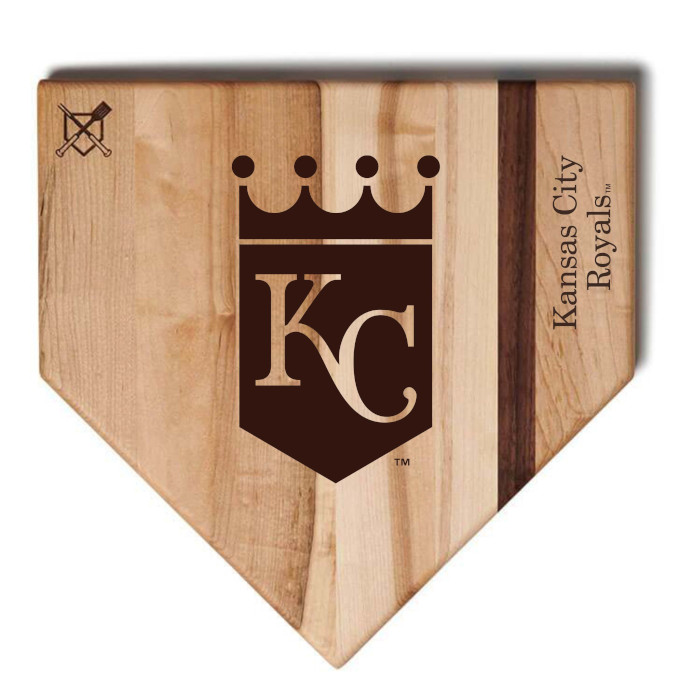 Kansas City Royals Baseball BBQ 12" x 12" Logo Wood Cutting Board