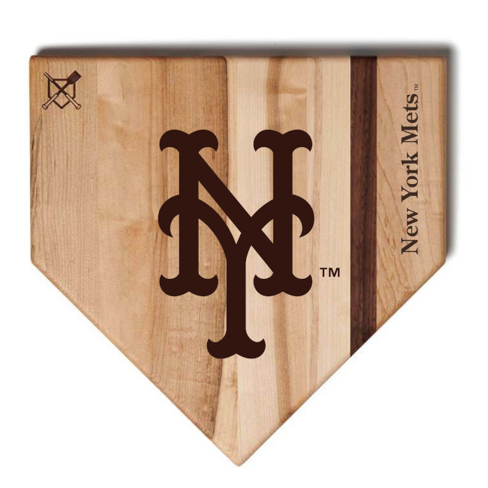 New York Mets Baseball BBQ 12" x 12" Logo Wood Cutting Board
