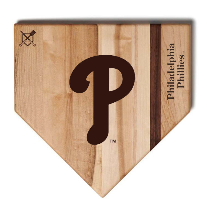 Philadelphia Phillies Baseball BBQ 12" x 12" Logo Wood Cutting Board