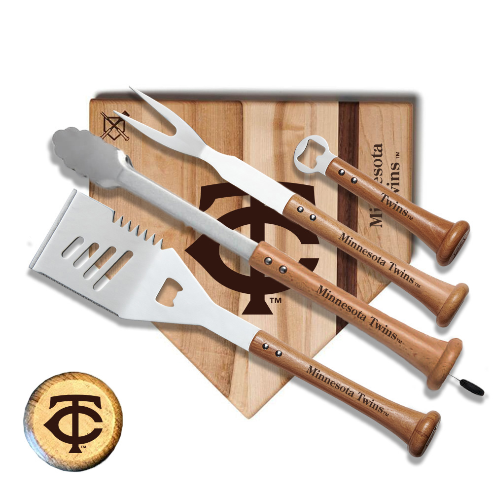 Minnesota Twins Baseball BBQ Grand Slam 12" x 12" Combo Grilling Set Minnesota Twins Baseball BBQ Grand Slam 12" x 12" Combo Grilling Set