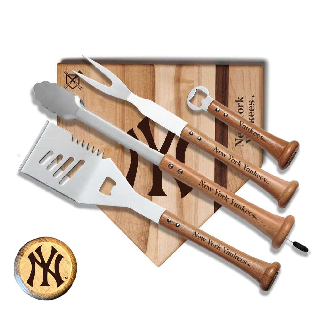 New York Yankees Baseball BBQ Grand Slam 12" x 12" Combo Grilling Set