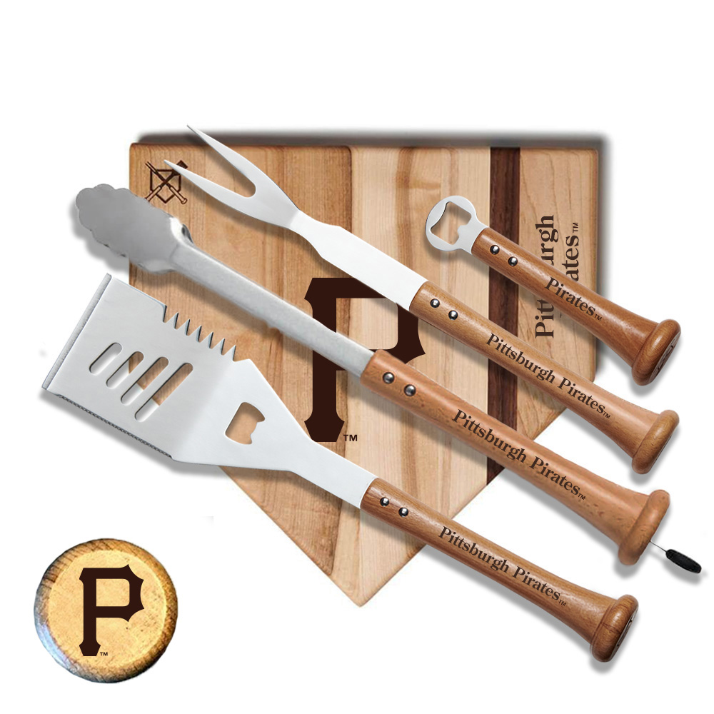 Pittsburgh Pirates Baseball BBQ Grand Slam 12" x 12" Combo Grilling Set Pittsburgh Pirates Baseball BBQ Grand Slam 12" x 12" Combo Grilling Set