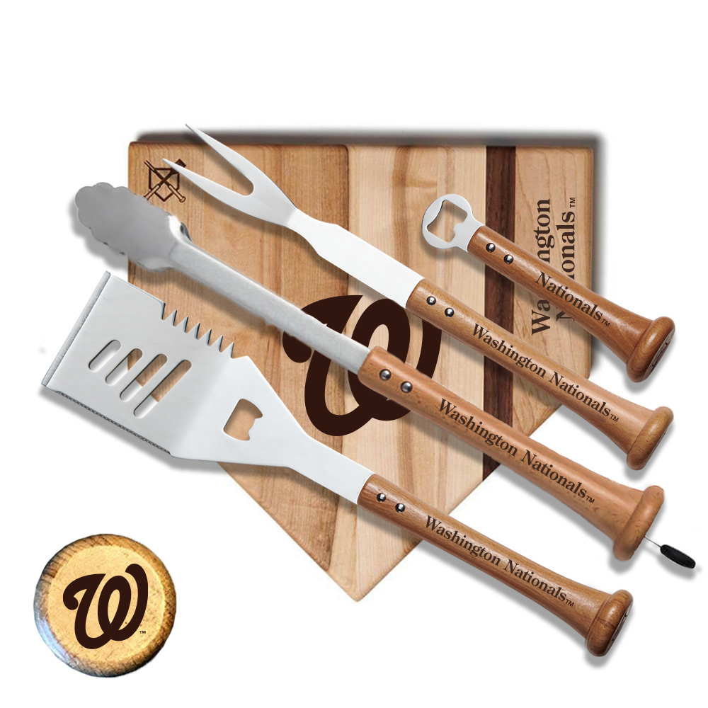 Washington Nationals Baseball BBQ Grand Slam 12" x 12" Combo Grilling Set Washington Nationals Baseball BBQ Grand Slam 12" x 12" Combo Grilling Set