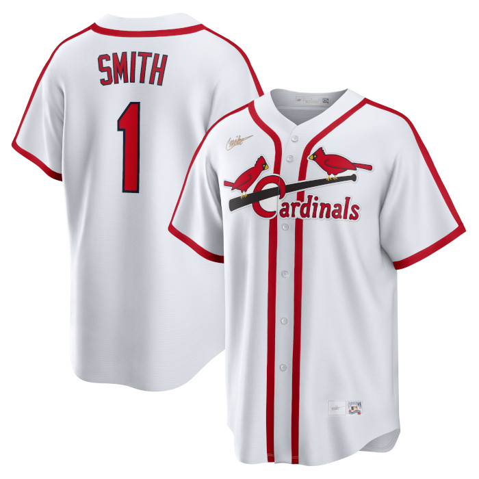 Men’s Nike Ozzie Smith St. Louis Cardinals Cooperstown Collection White Jersey Men’s Nike Ozzie Smith St. Louis Cardinals Cooperstown Collection White Jersey