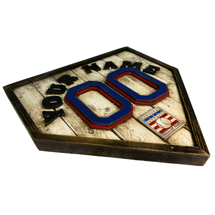 Personalized Hall of Fame Vintage Distressed Wood 18.5 Inch Legacy Home Plate