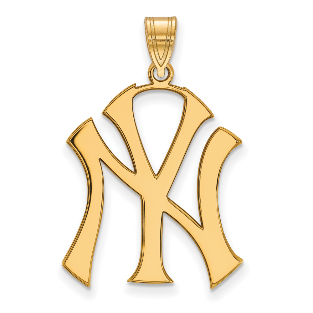 LogoArt New York Yankees Sterling Silver Gold Plated Logo Large Pendant LogoArt New York Yankees Sterling Silver Gold Plated Logo Large Pendant