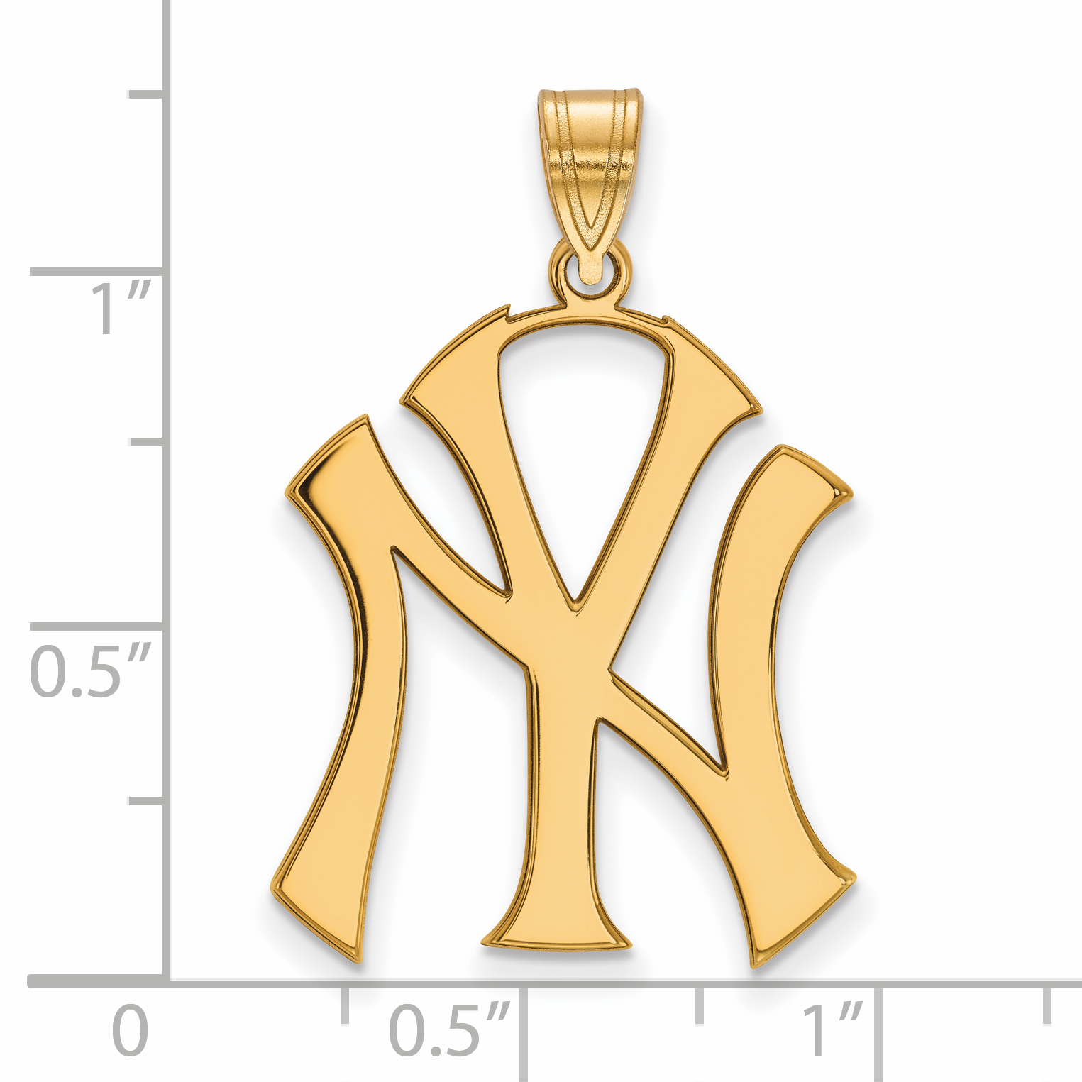 LogoArt New York Yankees Sterling Silver Gold Plated Logo Extra Large Pendant