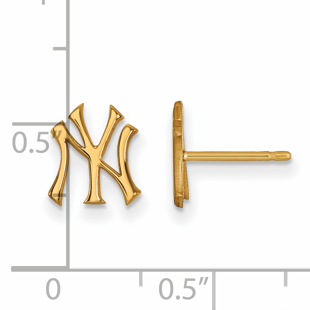 LogoArt New York Yankees 10k Gold Extra Small Post Logo Earrings