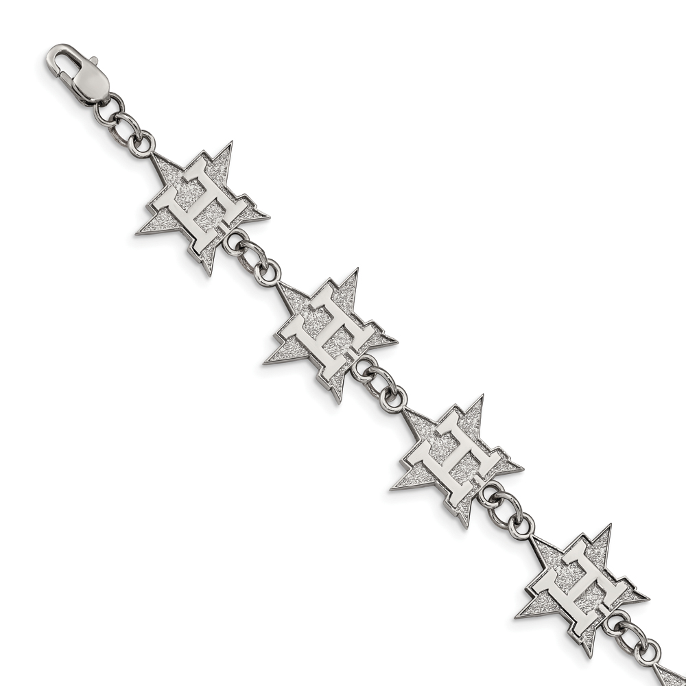 LogoArt Houston Astros 7.25 Inch Stainless Steele Logo Bracelet LogoArt Houston Astros 7.25 Inch Stainless Steele Logo Bracelet