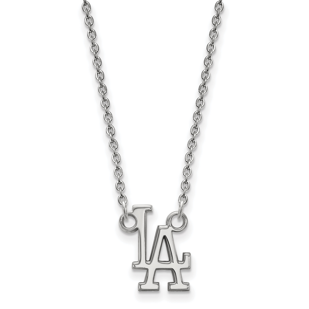 LogoArt Los Angeles Dodgers 18 Inch Sterling Silver Necklace with Logo Pendant LogoArt Los Angeles Dodgers 18 Inch Sterling Silver Necklace with Logo Pendant