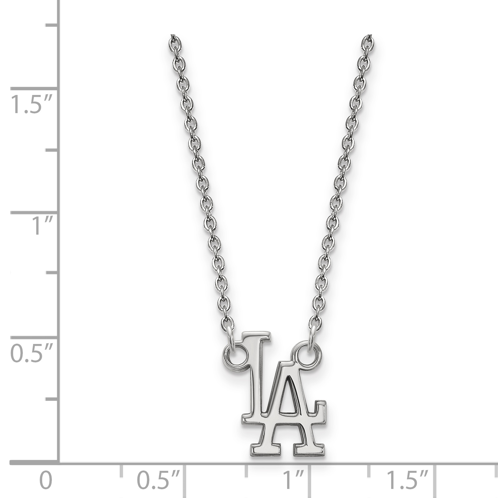 LogoArt Los Angeles Dodgers 18 Inch Sterling Silver Necklace with Logo Pendant LogoArt Los Angeles Dodgers 18 Inch Sterling Silver Necklace with Logo Pendant