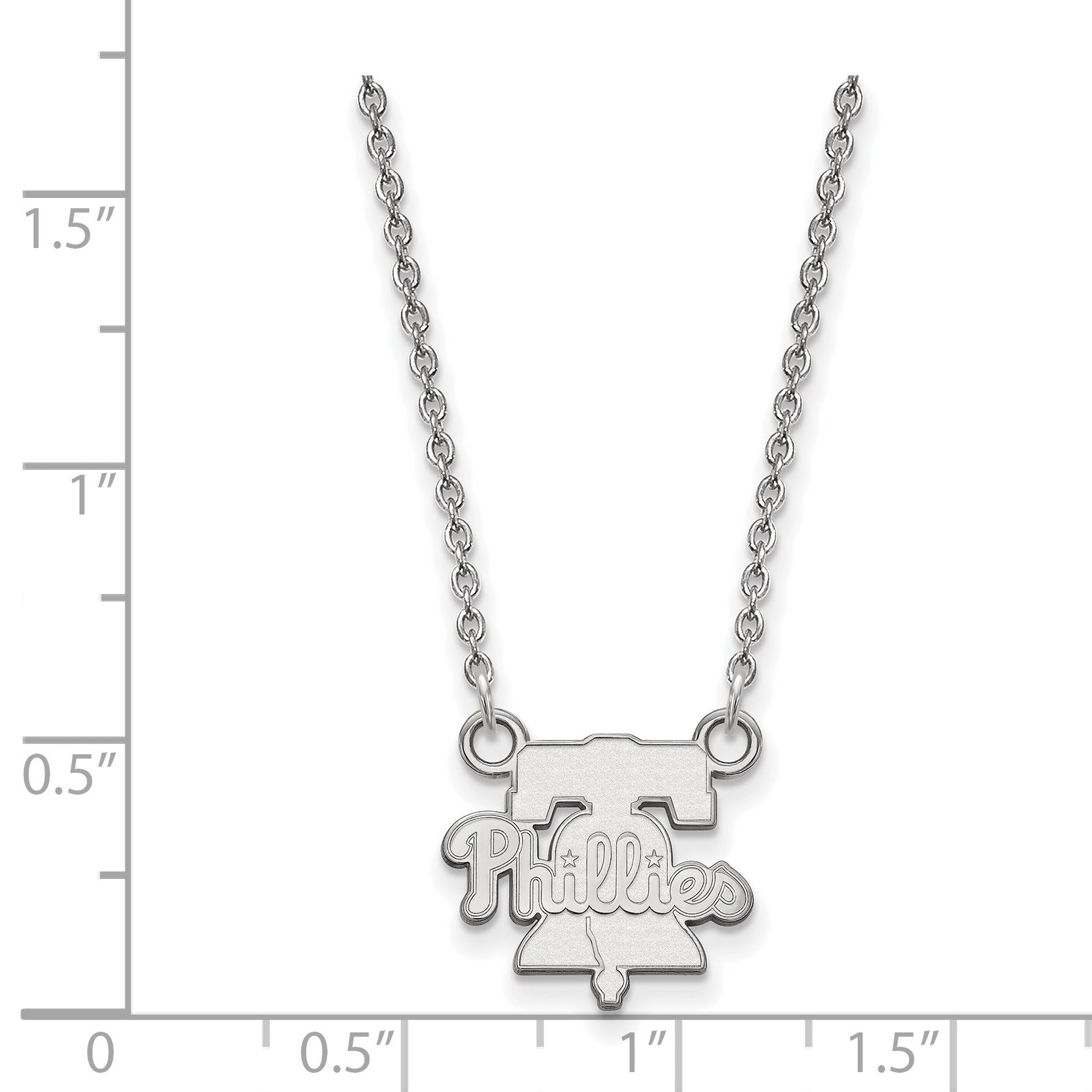LogoArt Philadelphia Phillies 18 Inch Sterling Silver Necklace with Logo Pendant LogoArt Philadelphia Phillies 18 Inch Sterling Silver Necklace with Logo Pendant