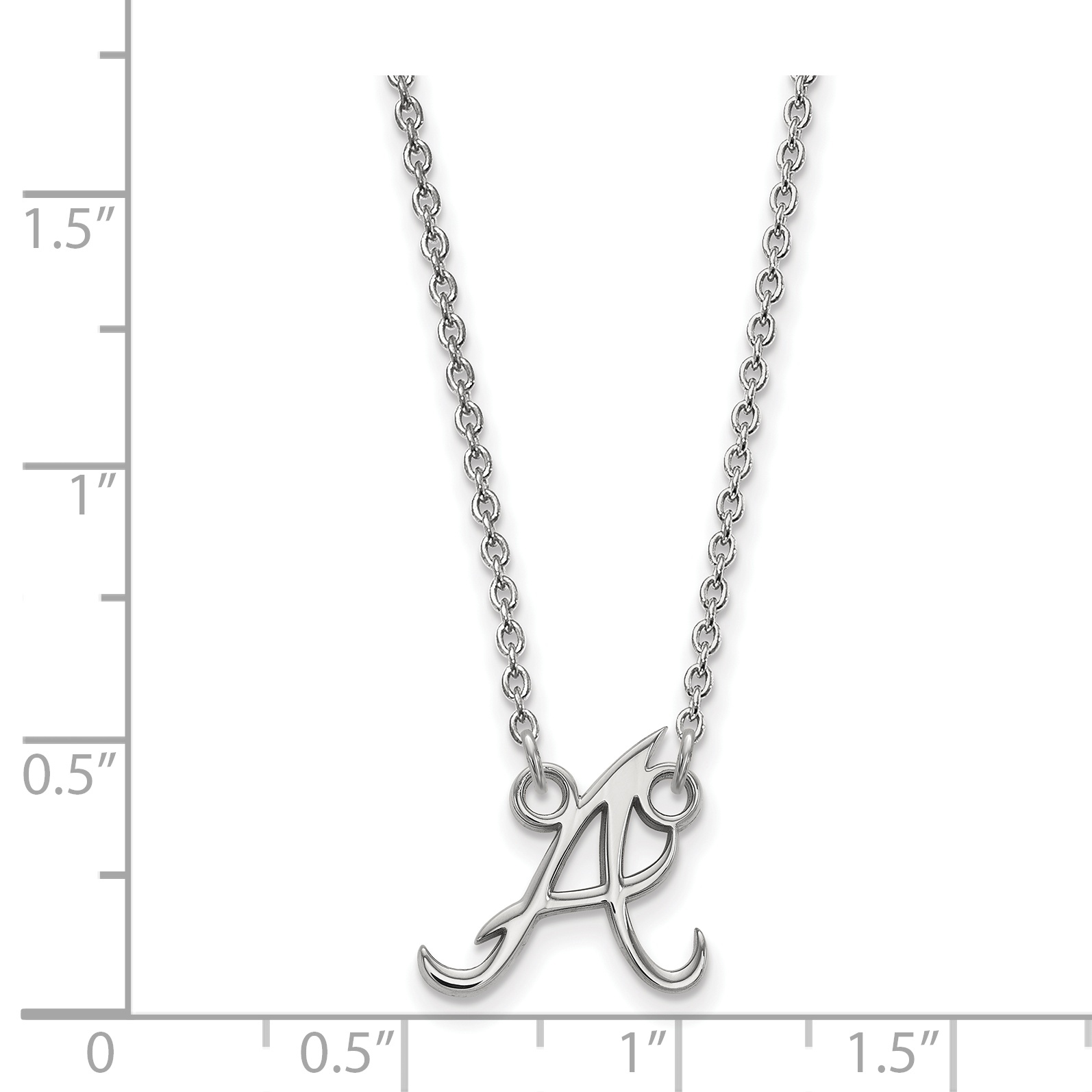LogoArt Atlanta Braves 18 Inch Sterling Silver Necklace with Logo Pendant LogoArt Atlanta Braves 18 Inch Sterling Silver Necklace with Logo Pendant