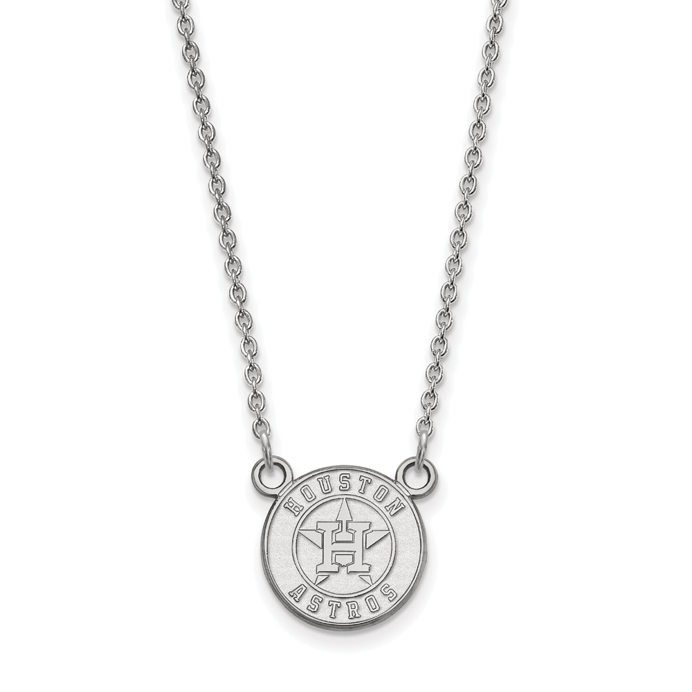 LogoArt Houston Astros 18 Inch Sterling Silver Necklace with Logo Pendant