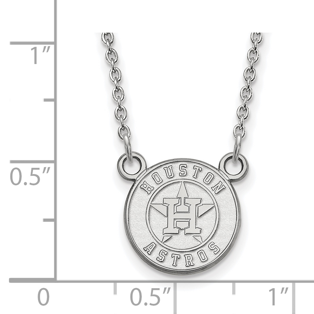 LogoArt Houston Astros 18 Inch Sterling Silver Necklace with Logo Pendant