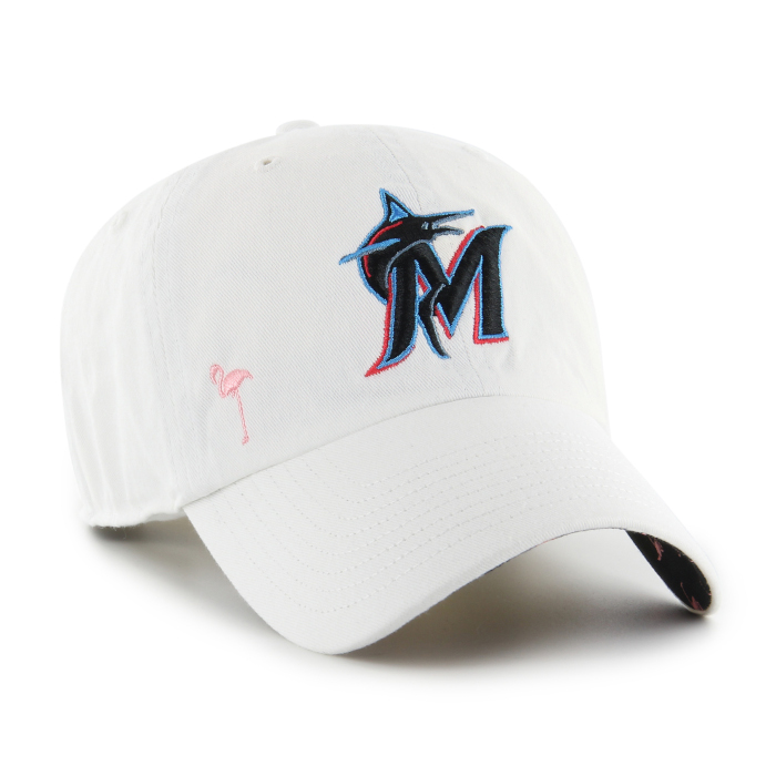 Women's '47 Brand Miami Marlins Flamingo Confetti White Clean Up