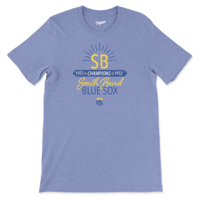 Unisex Teambrown South Bend Blue Sox Champions Blue Heather T-Shirt