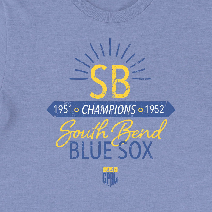 Unisex Teambrown South Bend Blue Sox Champions Blue Heather T-Shirt