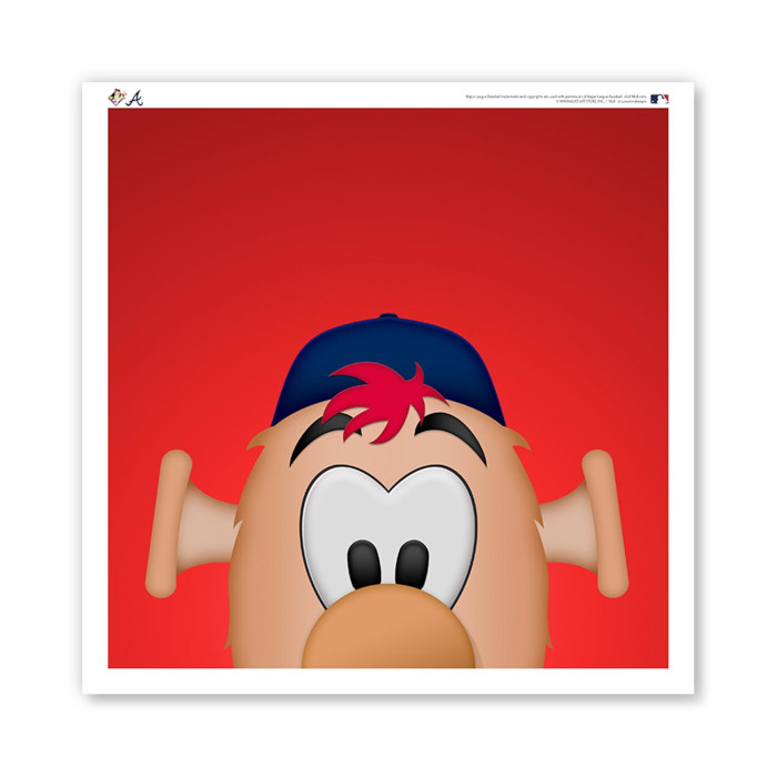 Atlanta Braves Blooper Minimalist MLB Mascots Collection 12 x 12 Fine Art Print by artist S. Preston Atlanta Braves Blooper Minimalist MLB Mascots Collection 12 x 12 Fine Art Print by artist S. Preston