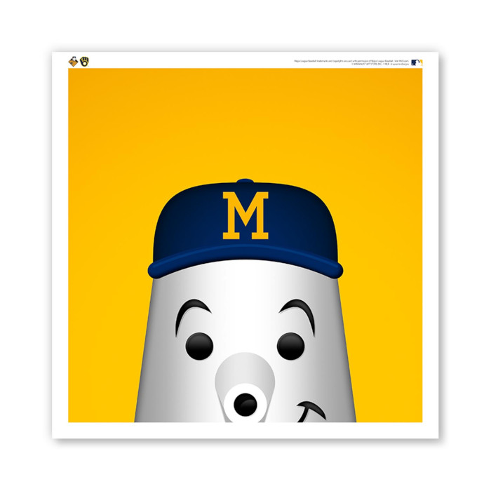 Milwaukee Brewers Barrelman Minimalist MLB Mascots Collection 12 x 12 Fine Art Print by artist S. Preston Milwaukee Brewers Barrelman Minimalist MLB Mascots Collection 12 x 12 Fine Art Print by artist S. Preston