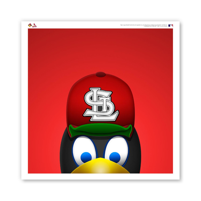 St. Louis Cardinals Fredbird Minimalist MLB Mascots Collection 12 x 12 Fine Art Print by artist S. Preston