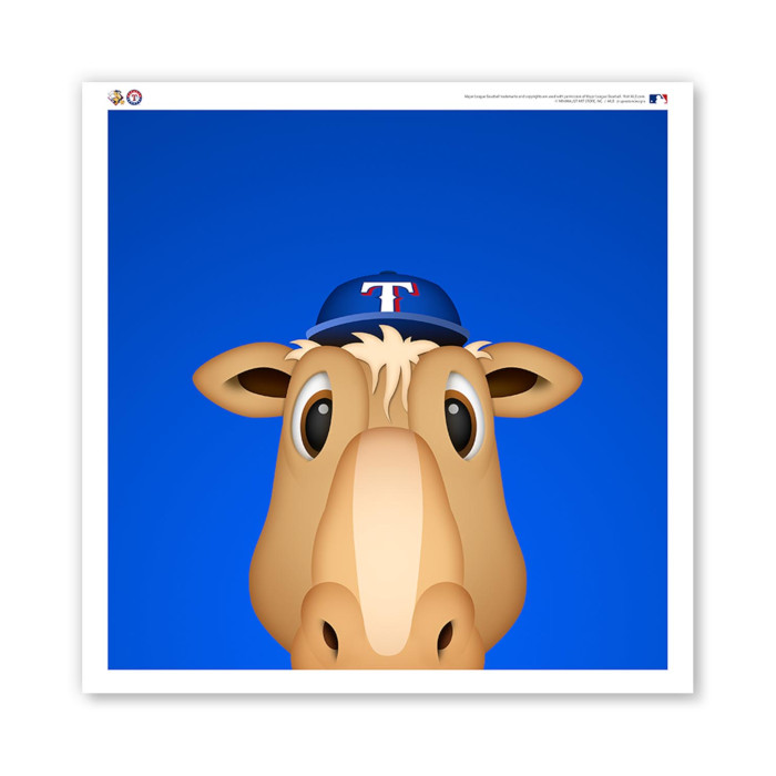 Texas Rangers Captain Minimalist MLB Mascots Collection 12 x 12 Fine Art Print by artist S. Preston Texas Rangers Captain Minimalist MLB Mascots Collection 12 x 12 Fine Art Print by artist S. Preston