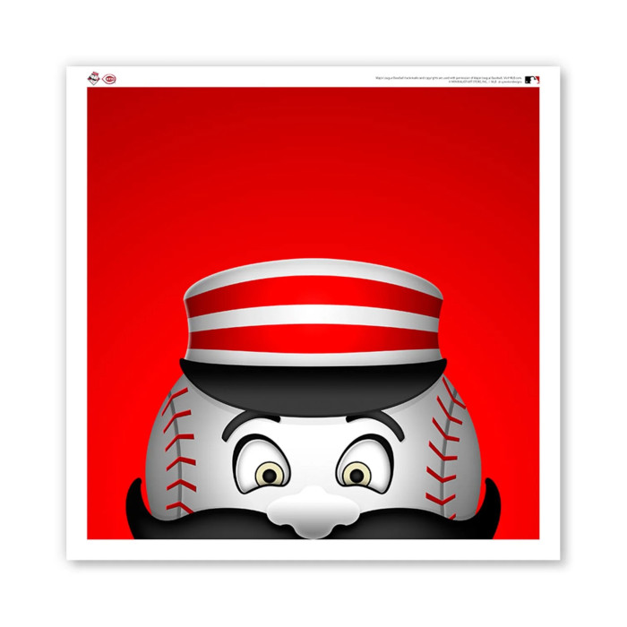 Cincinnati Reds Mr Redlegs Minimalist MLB Mascots Collection 12 x 12 Fine Art Print by artist S. Preston