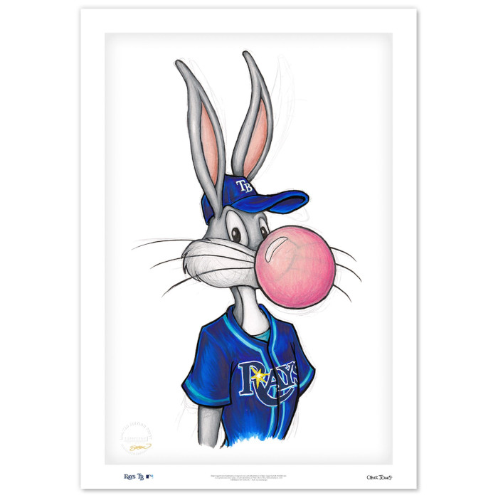 Tampa Bay Rays Bubblegum Bugs Minimalist Looney Tunes Collection 14 x 20 Fine Art Print by artist S. Preston - Ltd Ed of 100