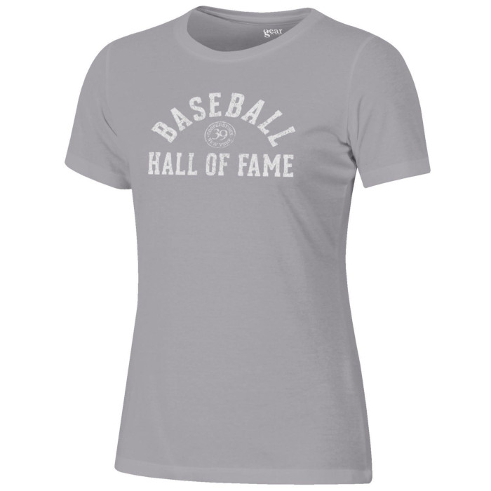 Women’s Baseball Hall of Fame Oxford Grey 1939 Seal Crewneck T-Shirt