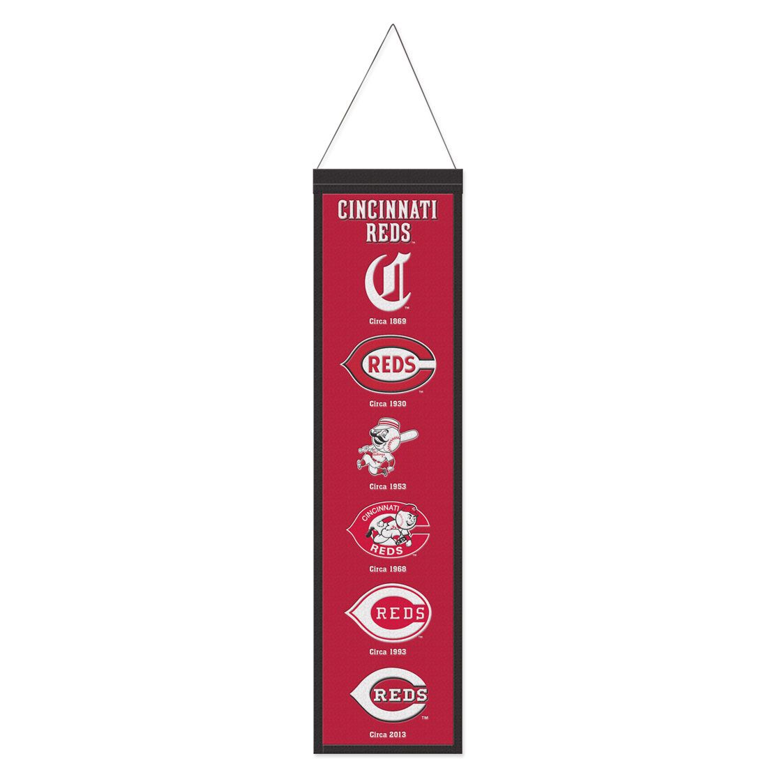 Cincinnati Reds 8” x 32” Hanging Team Logo Evolution Banner