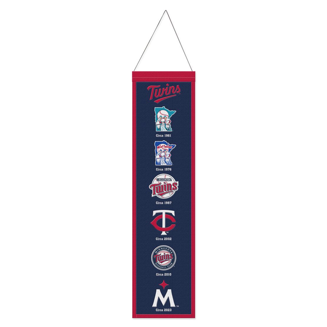 Minnestoa Twins 8” x 32” Hanging Team Logo Evolution Banner