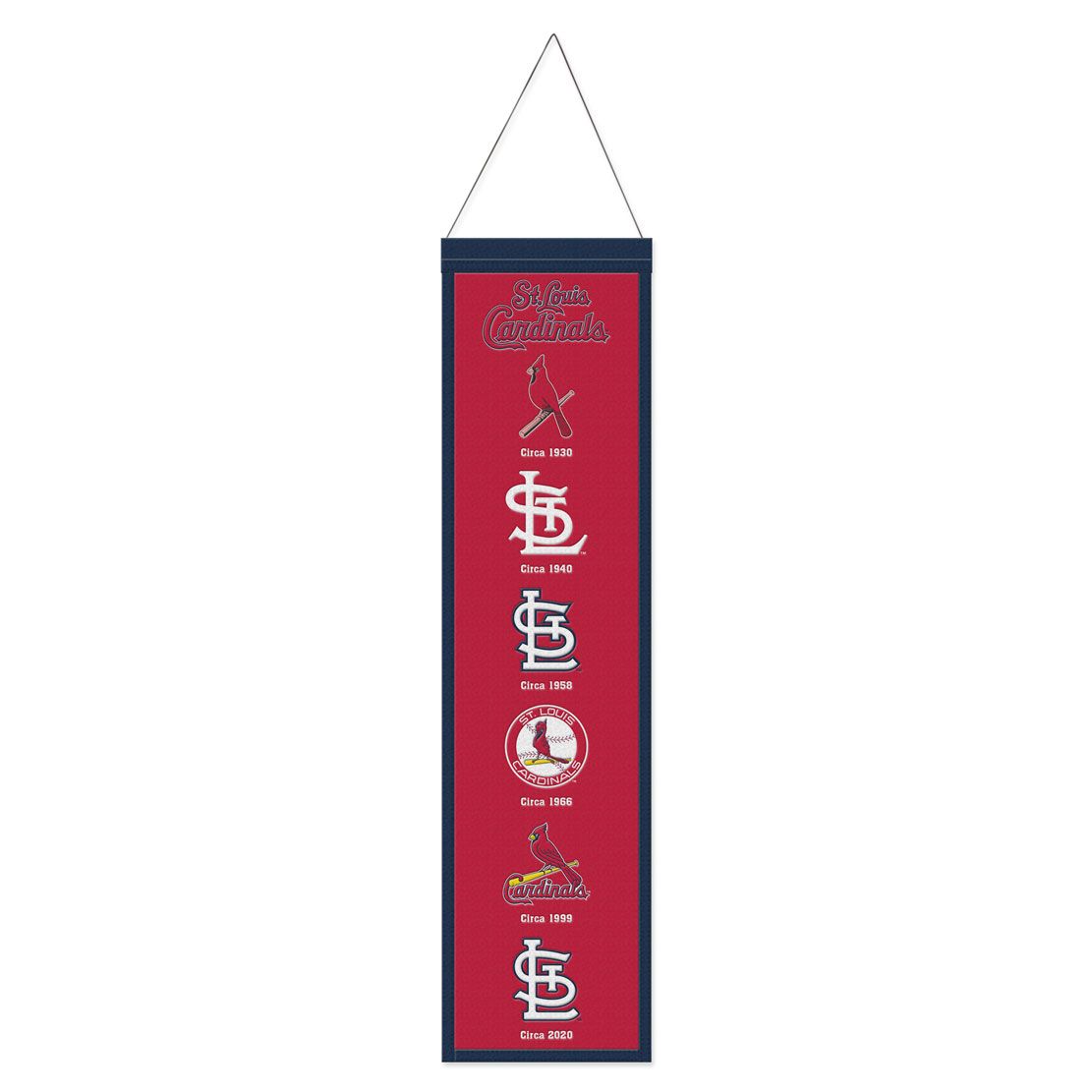 St. Louis Cardinals 8” x 32” Hanging Team Logo Evolution Banner St. Louis Cardinals 8” x 32” Hanging Team Logo Evolution Banner