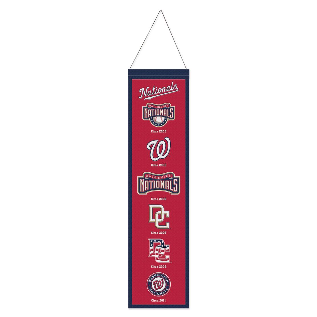 Washington Nationals 8” x 32” Hanging Team Logo Evolution Banner