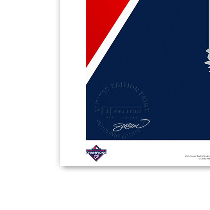 Washington Nationals 2019 Minimalist World Series Collection 14 x 20 Fine Art Print by artist S. Preston - Ltd Ed of 350