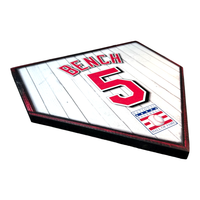 Johnny Bench 10" x 10" MDF Wooden Jersey Home Plate