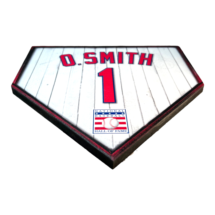 Ozzie Smith 10" x 10" MDF Wooden Jersey Home Plate