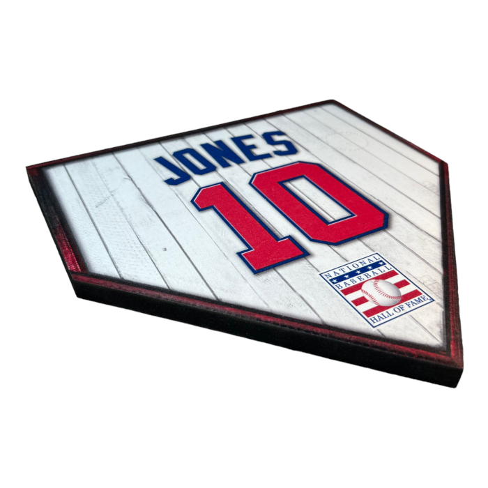 Chipper Jones 10" x 10" MDF Wooden Jersey Home Plate Chipper Jones 10" x 10" MDF Wooden Jersey Home Plate