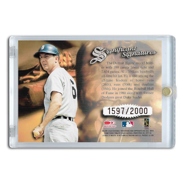 Al Kaline Autographed Card 1997 Donruss Signature Significant Signature