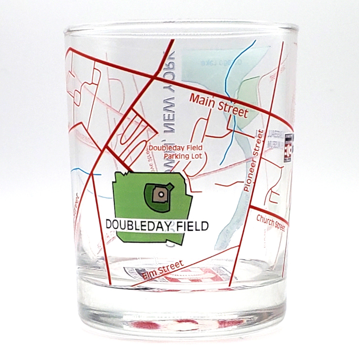 Cooperstown, New York 14 Ounce Village Map Rocks Glass