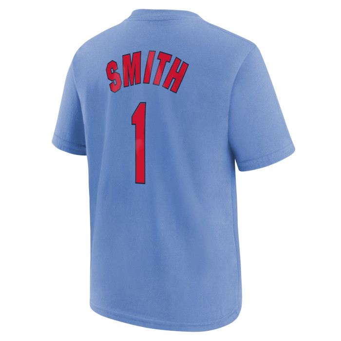 Youth Nike Ozzie Smith St. Louis Cardinals Light Blue Name & Number T-Shirt (2024) Youth Nike Ozzie Smith St. Louis Cardinals Light Blue Name & Number T-Shirt (2024)