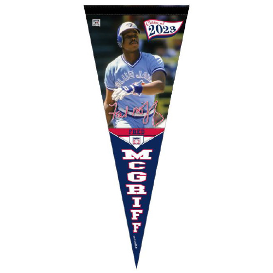 Fred McGriff Toronto Blue Jays Hall of Fame Class of 2023 12 x 30 Image Pennant Fred McGriff Toronto Blue Jays Hall of Fame Class of 2023 12 x 30 Image Pennant