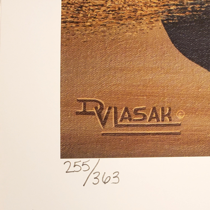 Warren Spahn 18 x 24 Limited Edition Lithograph by Artist Darryl Vlasak - Ltd Ed of 363