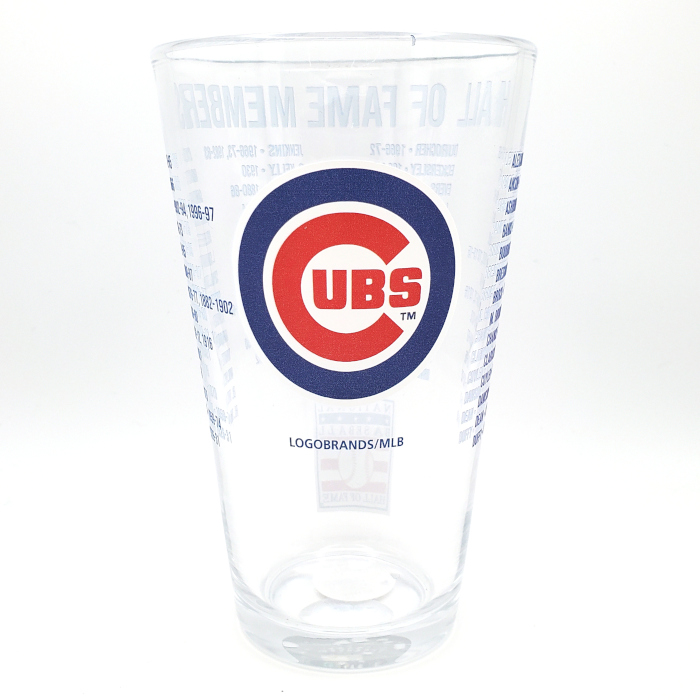 Chicago Cubs Team Hall of Famer 16 Ounce Pint Glass