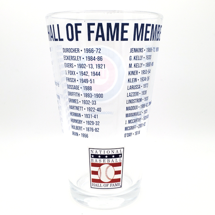 Chicago Cubs Team Hall of Famer 16 Ounce Pint Glass